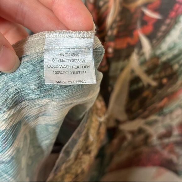 Y2K Mushka By Sienna Rose Multicolor Pleated Burnout Tunic Caftan Fairy Ethereal - Picture 8 of 8